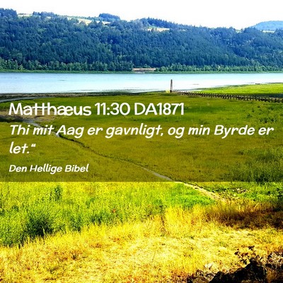 Picture 02 - Matthæus 11:30 DA1871 - Thi mit Aag er gavnligt, og min Byrde er - Bible Verse Picture