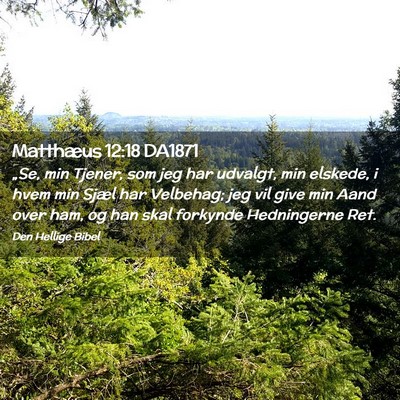 Picture 02 - Matthæus 12:18 DA1871 - „Se, min Tjener, som jeg har udvalgt, min - Bible Verse Picture
