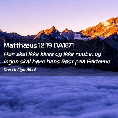 Picture 02 - Matthæus 12:19 DA1871 - Han skal ikke kives og ikke raabe, og ingen skal - Bible Verse Picture