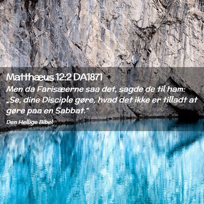 Picture 02 - Matthæus 12:2 DA1871 - Men da Farisæerne saa det, sagde de til ham: - Bible Verse Picture