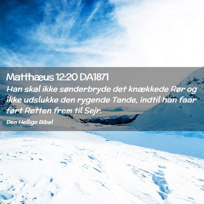 Picture 02 - Matthæus 12:20 DA1871 - Han skal ikke sønderbryde det knækkede Rør og - Bible Verse Picture