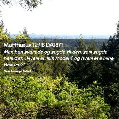 Picture 02 - Matthæus 12:48 DA1871 - Men han svarede og sagde til den, som sagde ham - Bible Verse Picture