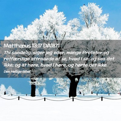 Picture 02 - Matthæus 13:17 DA1871 - Thi sandelig, siger jeg eder, mange Profeter og - Bible Verse Picture