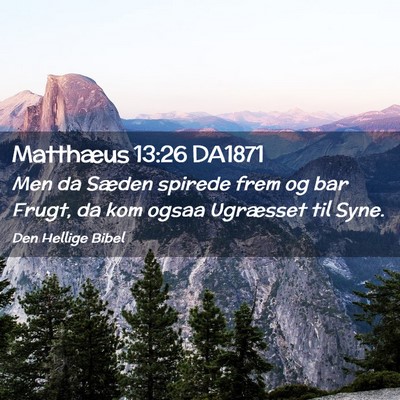 Picture 02 - Matthæus 13:26 DA1871 - Men da Sæden spirede frem og bar Frugt, da kom - Bible Verse Picture