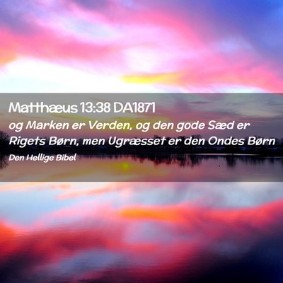 Picture 02 - Matthæus 13:38 DA1871 - og Marken er Verden, og den gode Sæd er Rigets - Bible Verse Picture