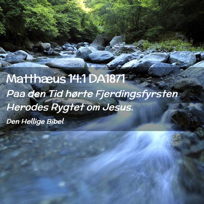 Picture 02 - Matthæus 14:1 DA1871 - Paa den Tid hørte Fjerdingsfyrsten Herodes - Bible Verse Picture