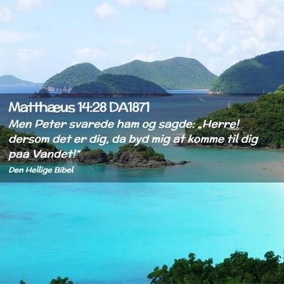 Picture 02 - Matthæus 14:28 DA1871 - Men Peter svarede ham og sagde: „Herre! dersom - Bible Verse Picture
