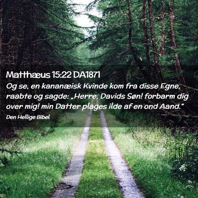 Picture 02 - Matthæus 15:22 DA1871 - Og se, en kananæisk Kvinde kom fra disse Egne, - Bible Verse Picture