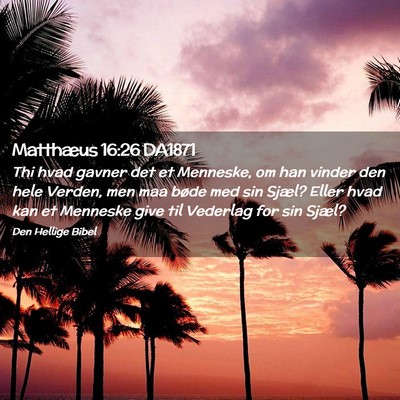Picture 02 - Matthæus 16:26 DA1871 - Thi hvad gavner det et Menneske, om han vinder - Bible Verse Picture
