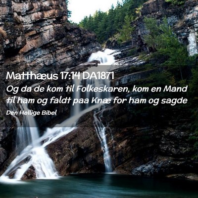 Picture 02 - Matthæus 17:14 DA1871 - Og da de kom til Folkeskaren, kom en Mand til ham - Bible Verse Picture