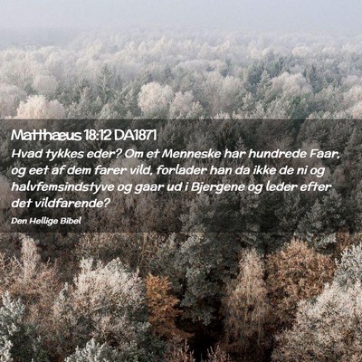 Picture 02 - Matthæus 18:12 DA1871 - Hvad tykkes eder? Om et Menneske har hundrede - Bible Verse Picture