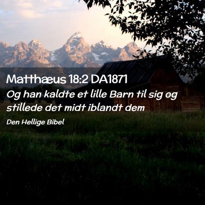 Picture 02 - Matthæus 18:2 DA1871 - Og han kaldte et lille Barn til sig og stillede - Bible Verse Picture