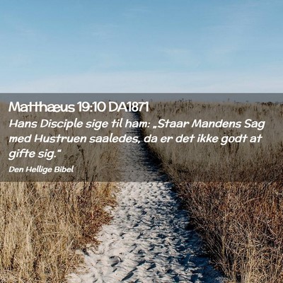 Picture 02 - Matthæus 19:10 DA1871 - Hans Disciple sige til ham: „Staar Mandens Sag - Bible Verse Picture