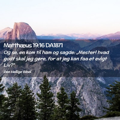 Picture 02 - Matthæus 19:16 DA1871 - Og se, en kom til ham og sagde: „Mester! hvad - Bible Verse Picture