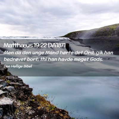 Picture 02 - Matthæus 19:22 DA1871 - Men da den unge Mand hørte det Ord, gik han - Bible Verse Picture