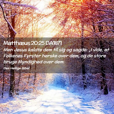 Picture 02 - Matthæus 20:25 DA1871 - Men Jesus kaldte dem til sig og sagde: „I vide, - Bible Verse Picture