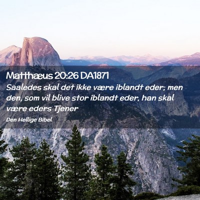 Picture 02 - Matthæus 20:26 DA1871 - Saaledes skal det ikke være iblandt eder; men - Bible Verse Picture