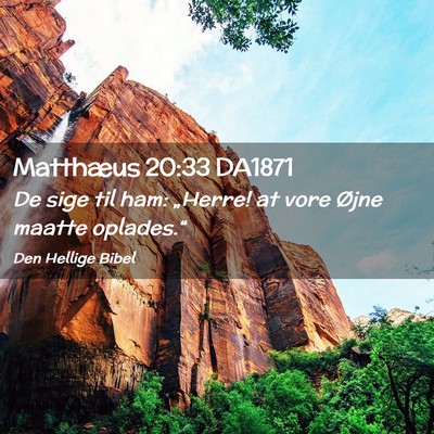 Picture 02 - Matthæus 20:33 DA1871 - De sige til ham: „Herre! at vore Øjne maatte - Bible Verse Picture