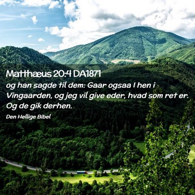 Picture 02 - Matthæus 20:4 DA1871 - og han sagde til dem: Gaar ogsaa I hen i - Bible Verse Picture