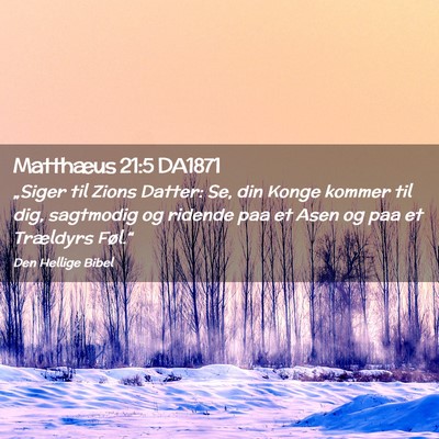 Picture 02 - Matthæus 21:5 DA1871 - „Siger til Zions Datter: Se, din Konge kommer - Bible Verse Picture