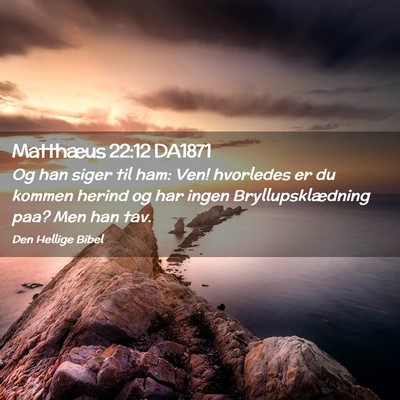 Picture 02 - Matthæus 22:12 DA1871 - Og han siger til ham: Ven! hvorledes er du kommen - Bible Verse Picture