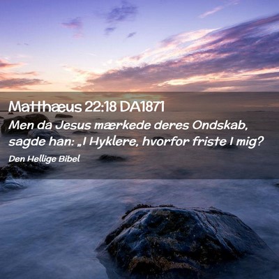 Picture 02 - Matthæus 22:18 DA1871 - Men da Jesus mærkede deres Ondskab, sagde han: - Bible Verse Picture