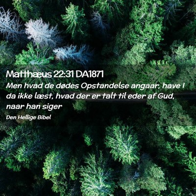 Picture 02 - Matthæus 22:31 DA1871 - Men hvad de dødes Opstandelse angaar, have I da - Bible Verse Picture