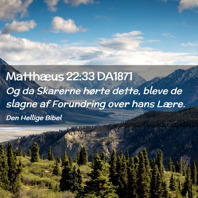 Picture 02 - Matthæus 22:33 DA1871 - Og da Skarerne hørte dette, bleve de slagne af - Bible Verse Picture