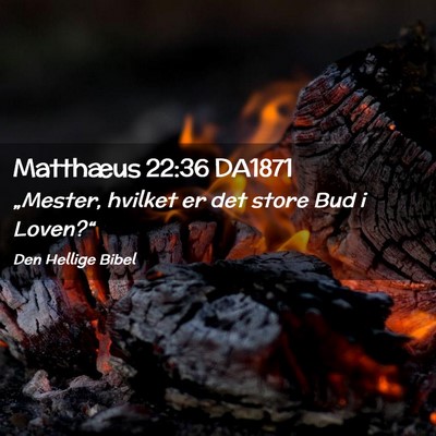Picture 02 - Matthæus 22:36 DA1871 - „Mester, hvilket er det store Bud i - Bible Verse Picture