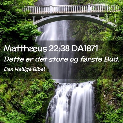 Picture 02 - Matthæus 22:38 DA1871 - Dette er det store og første - Bible Verse Picture