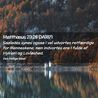 Picture 02 - Matthæus 23:28 DA1871 - Saaledes synes ogsaa I vel udvortes retfærdige - Bible Verse Picture