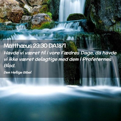 Picture 02 - Matthæus 23:30 DA1871 - Havde vi været til i vore Fædres Dage, da havde - Bible Verse Picture