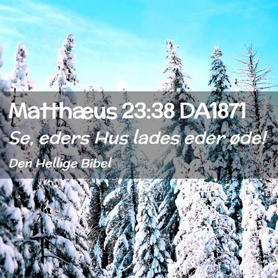 Picture 02 - Matthæus 23:38 DA1871 - Se, eders Hus lades eder - Bible Verse Picture