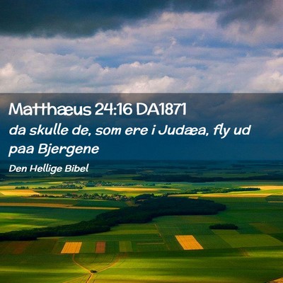 Picture 02 - Matthæus 24:16 DA1871 - da skulle de, som ere i Judæa, fly ud paa - Bible Verse Picture