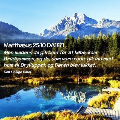 Picture 02 - Matthæus 25:10 DA1871 - Men medens de gik bort for at købe, kom - Bible Verse Picture