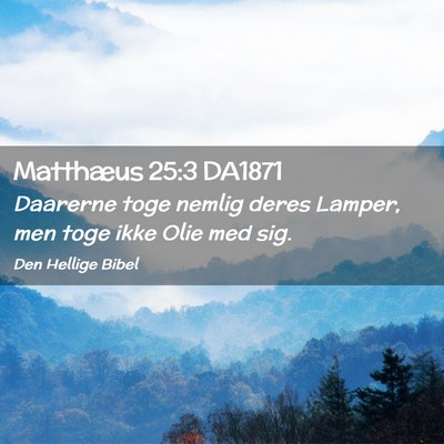 Picture 02 - Matthæus 25:3 DA1871 - Daarerne toge nemlig deres Lamper, men toge ikke - Bible Verse Picture
