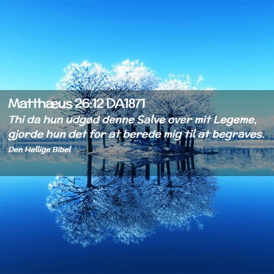 Picture 02 - Matthæus 26:12 DA1871 - Thi da hun udgød denne Salve over mit Legeme, - Bible Verse Picture
