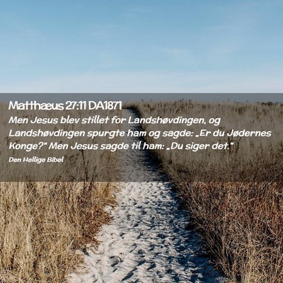 Picture 02 - Matthæus 27:11 DA1871 - Men Jesus blev stillet for Landshøvdingen, og - Bible Verse Picture