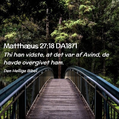 Picture 02 - Matthæus 27:18 DA1871 - Thi han vidste, at det var af Avind, de havde - Bible Verse Picture