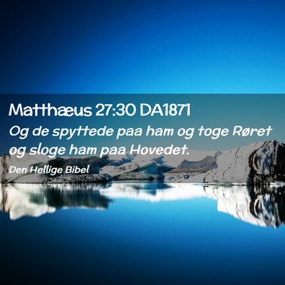 Picture 02 - Matthæus 27:30 DA1871 - Og de spyttede paa ham og toge Røret og sloge - Bible Verse Picture