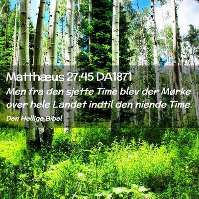 Picture 02 - Matthæus 27:45 DA1871 - Men fra den sjette Time blev der Mørke over hele - Bible Verse Picture