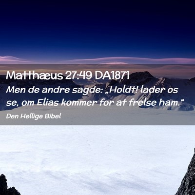 Picture 02 - Matthæus 27:49 DA1871 - Men de andre sagde: „Holdt! lader os se, om - Bible Verse Picture