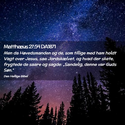 Picture 02 - Matthæus 27:54 DA1871 - Men da Høvedsmanden og de, som tillige med ham - Bible Verse Picture