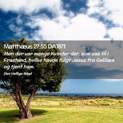Picture 02 - Matthæus 27:55 DA1871 - Men der var mange Kvinder der, som saa til i - Bible Verse Picture