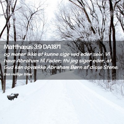 Picture 02 - Matthæus 3:9 DA1871 - og mener ikke at kunne sige ved eder selv: Vi - Bible Verse Picture