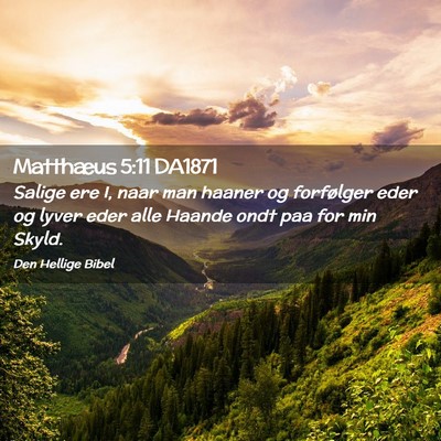 Picture 02 - Matthæus 5:11 DA1871 - Salige ere I, naar man haaner og forfølger eder - Bible Verse Picture