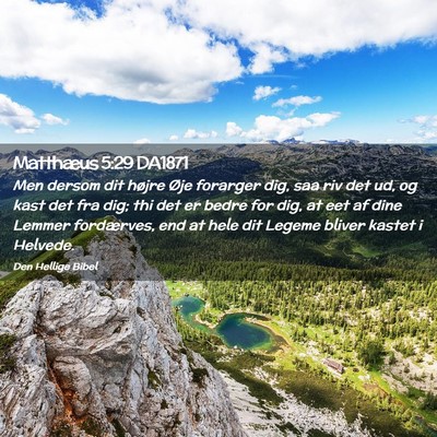 Picture 02 - Matthæus 5:29 DA1871 - Men dersom dit højre Øje forarger dig, saa riv - Bible Verse Picture