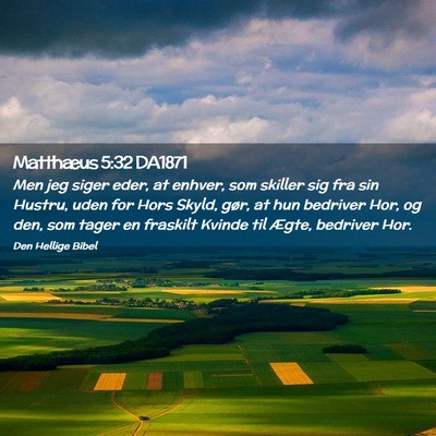 Picture 02 - Matthæus 5:32 DA1871 - Men jeg siger eder, at enhver, som skiller sig - Bible Verse Picture