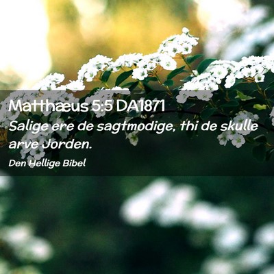 Picture 02 - Matthæus 5:5 DA1871 - Salige ere de sagtmodige, thi de skulle arve - Bible Verse Picture
