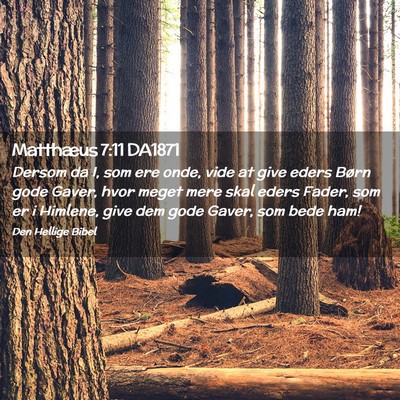 Picture 02 - Matthæus 7:11 DA1871 - Dersom da I, som ere onde, vide at give eders - Bible Verse Picture
